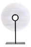 Hamilton Interiors Accessories Zoro Medium Round Dia 25cm Grey Marble Disc Sculpture House of Isabella UK