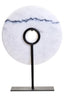 Hamilton Interiors Accessories Zoro Medium Round Dia 25cm White Marble Disc Sculpture House of Isabella UK