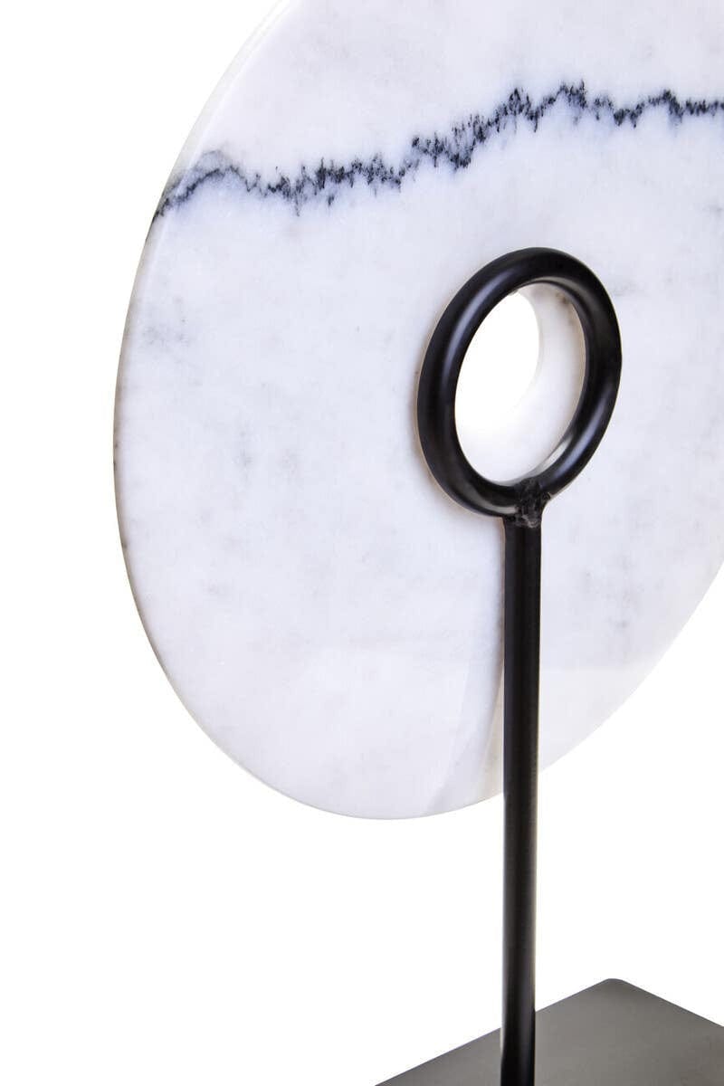 Hamilton Interiors Accessories Zoro Medium Round Dia 25cm White Marble Disc Sculpture House of Isabella UK