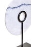 Hamilton Interiors Accessories Zoro Medium Round Dia 25cm White Marble Disc Sculpture House of Isabella UK