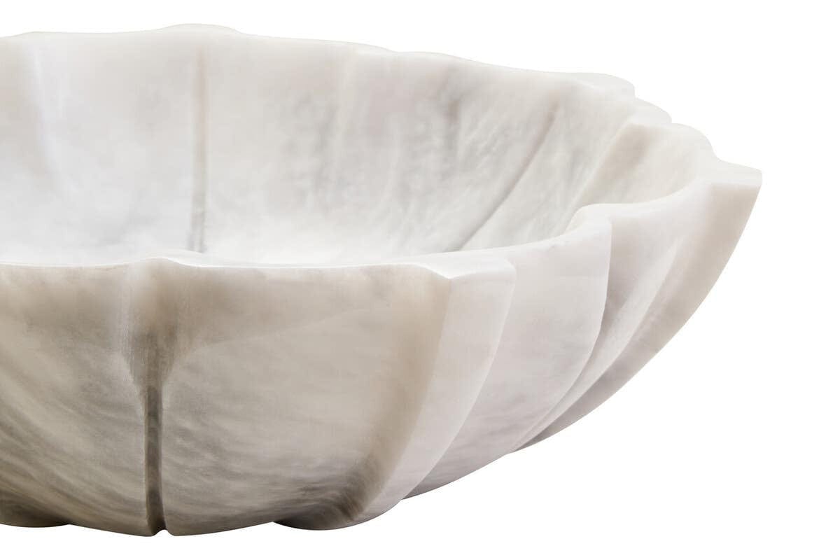 Hamilton Interiors Accessories Zoro Medium White Marble Lotus Bowl House of Isabella UK
