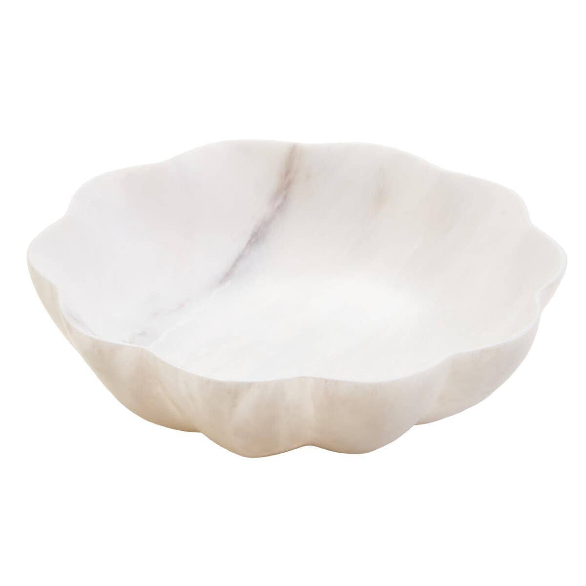 Hamilton Interiors Accessories Zoro Medium White Marble Scalloped Bowl House of Isabella UK