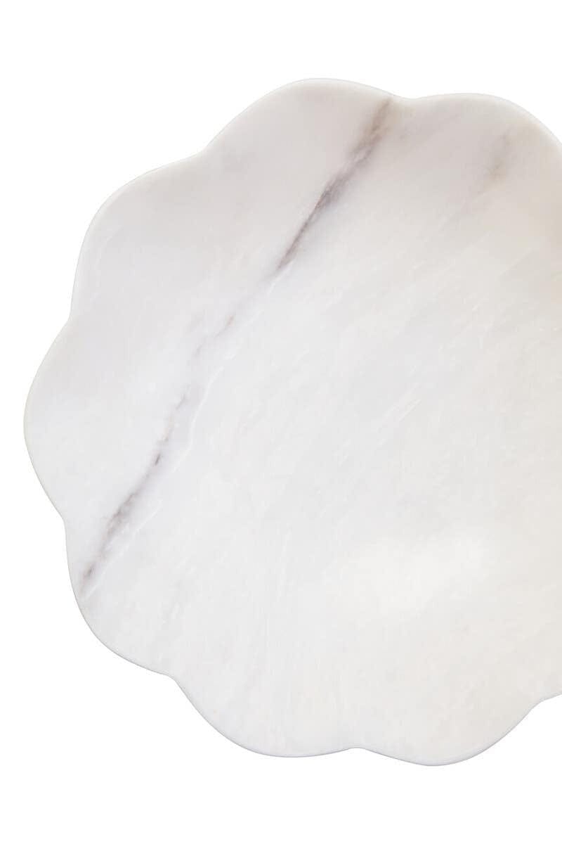 Hamilton Interiors Accessories Zoro Medium White Marble Scalloped Bowl House of Isabella UK
