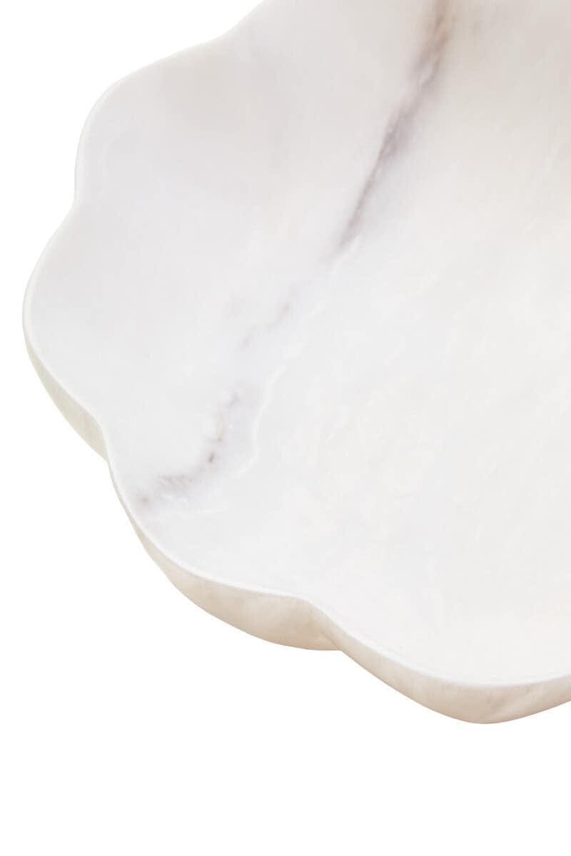 Hamilton Interiors Accessories Zoro Medium White Marble Scalloped Bowl House of Isabella UK