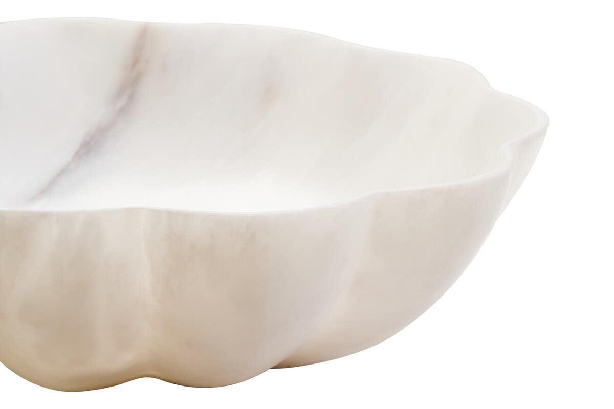Hamilton Interiors Accessories Zoro Medium White Marble Scalloped Bowl House of Isabella UK