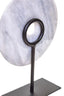 Hamilton Interiors Accessories Zoro Small Round Dia 20cm White Marble Disc Sculpture House of Isabella UK