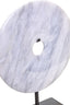Hamilton Interiors Accessories Zoro Small Round Dia 20cm White Marble Disc Sculpture House of Isabella UK