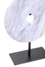 Hamilton Interiors Accessories Zoro Small Round Dia 20cm White Marble Disc Sculpture House of Isabella UK