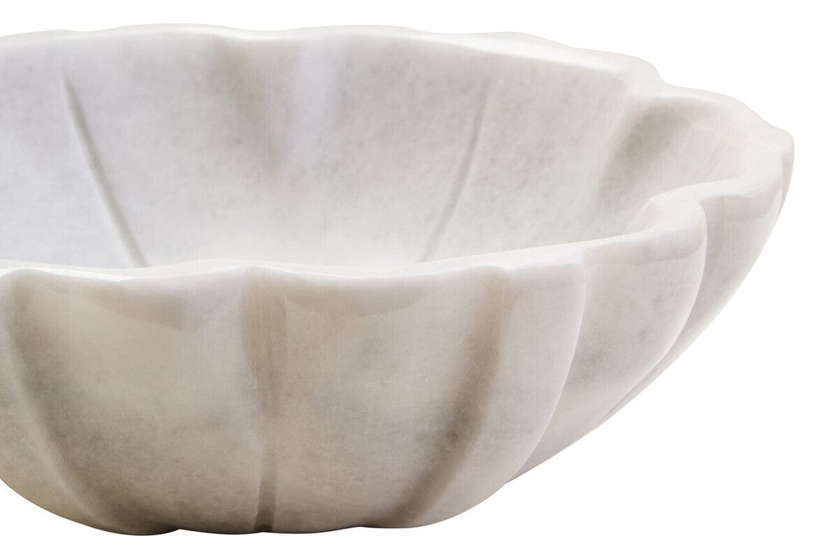 Hamilton Interiors Accessories Zoro Small White Marble Lotus Bowl House of Isabella UK