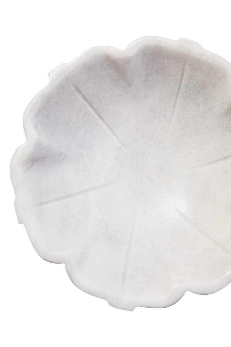 Hamilton Interiors Accessories Zoro Small White Marble Lotus Bowl House of Isabella UK