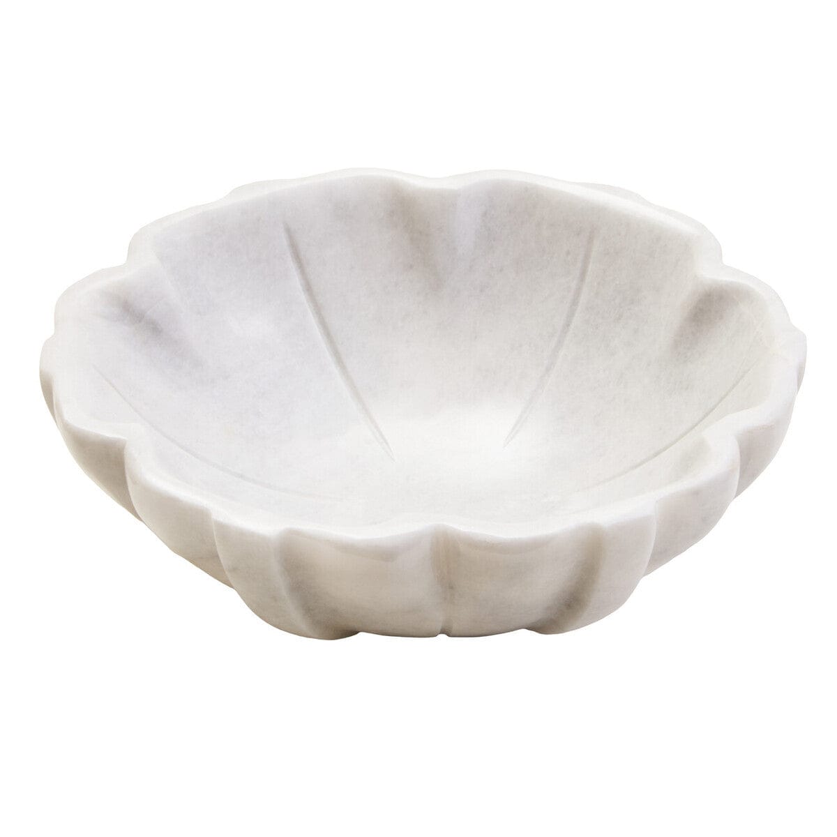 Hamilton Interiors Accessories Zoro Small White Marble Lotus Bowl House of Isabella UK