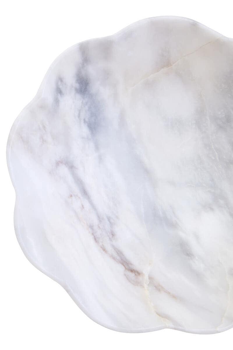 Hamilton Interiors Accessories Zoro Small White Marble Scalloped Bowl House of Isabella UK