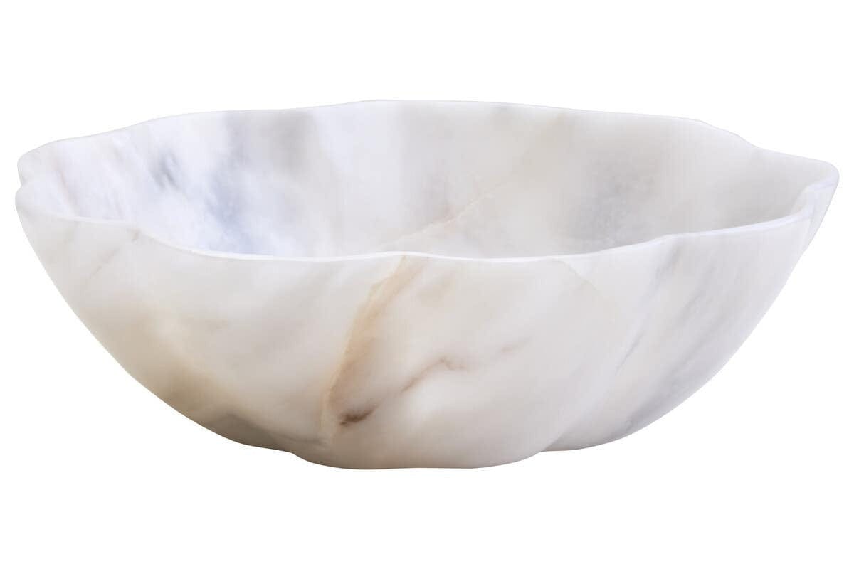 Hamilton Interiors Accessories Zoro Small White Marble Scalloped Bowl House of Isabella UK
