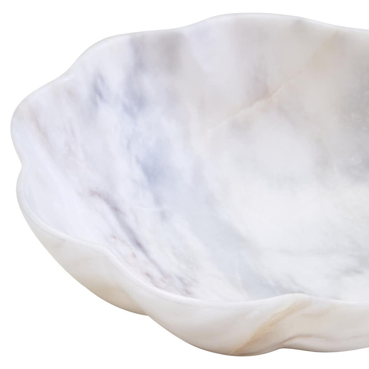 Hamilton Interiors Accessories Zoro Small White Marble Scalloped Bowl House of Isabella UK
