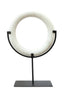 Hamilton Interiors Accessories Zoro White Marble Ring Sculpture on Metal Stand House of Isabella UK