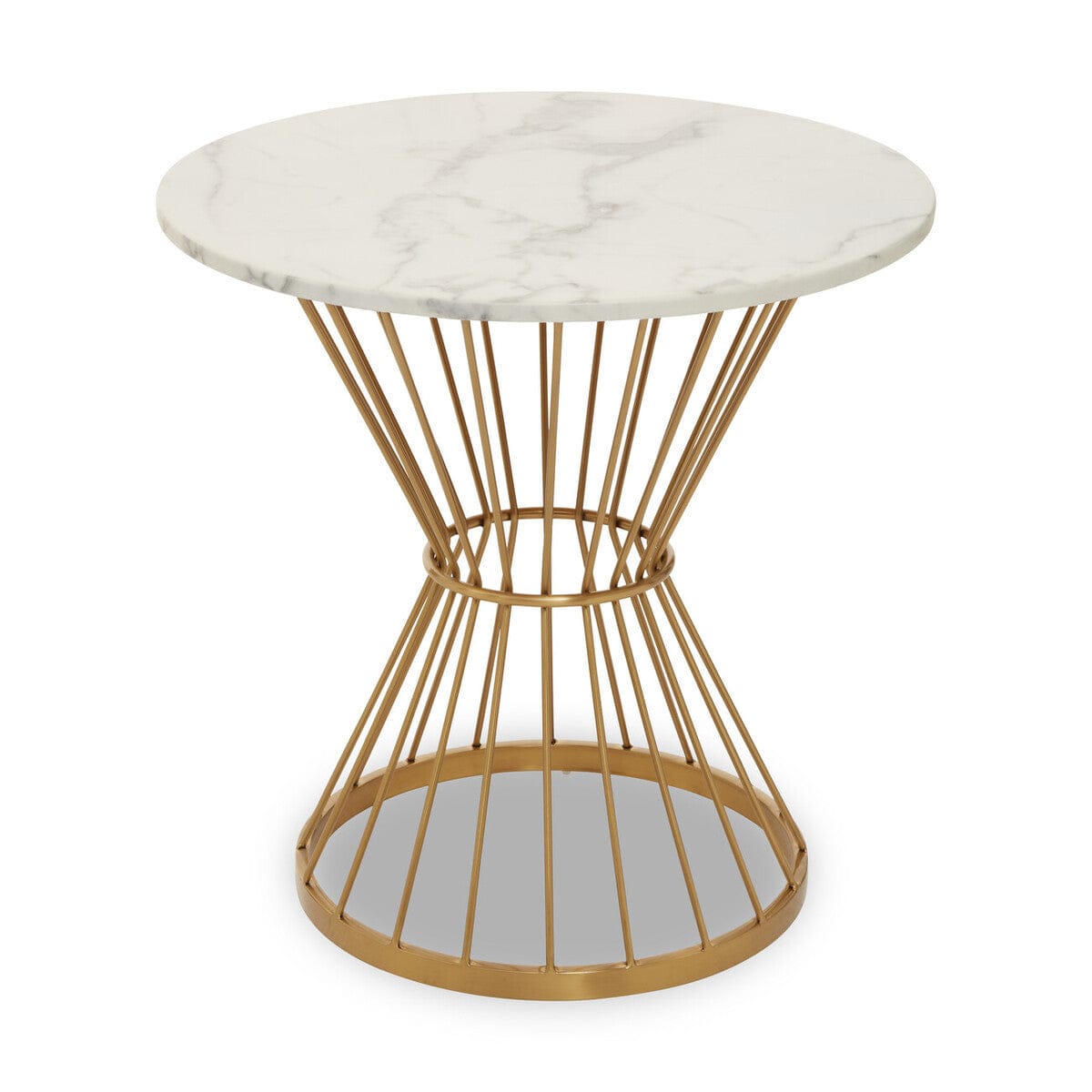 Hamilton Interiors Dining Anzio Hourglass Dining Table with White Marble and Gold Base House of Isabella UK