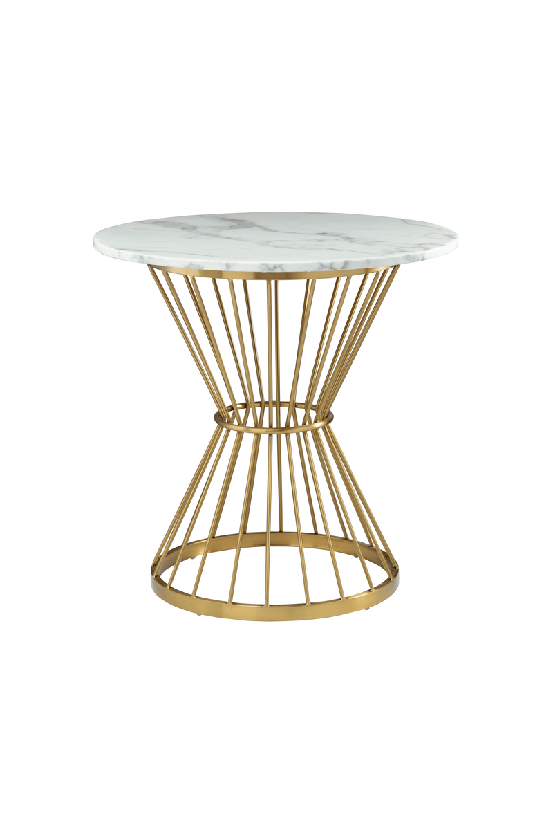 Hamilton Interiors Dining Anzio Hourglass Dining Table with White Marble and Gold Base House of Isabella UK