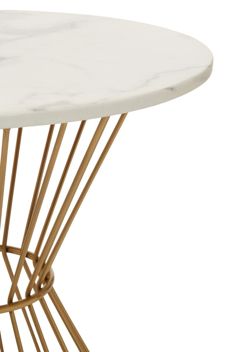 Hamilton Interiors Dining Anzio Hourglass Dining Table with White Marble and Gold Base House of Isabella UK