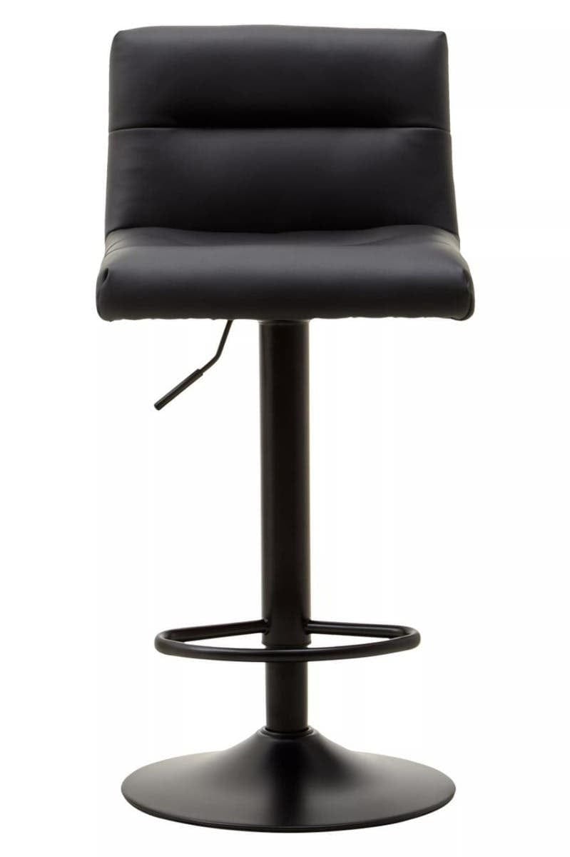 Hamilton Interiors Dining Baina Black Leather Effect Bar Stool House of Isabella UK