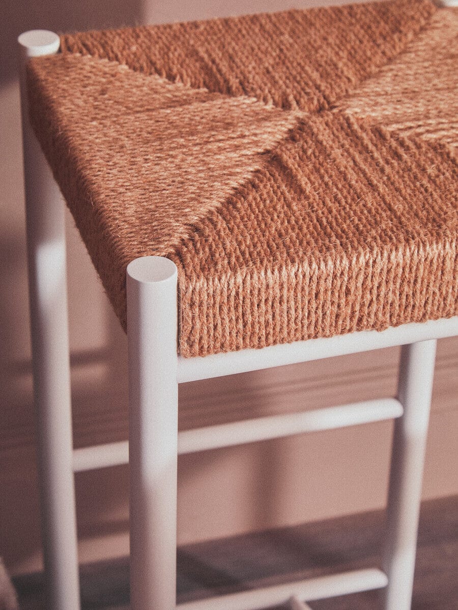 Hamilton Interiors Dining Bandar Natural Rope and White Bar Stool House of Isabella UK
