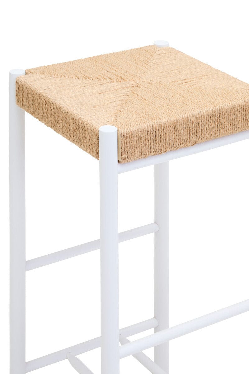 Hamilton Interiors Dining Bandar Natural Rope and White Bar Stool House of Isabella UK