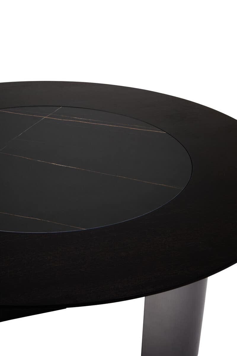 Hamilton Interiors Dining Imperia Round Veneer Dining Table with Ceramic Lazy Susan House of Isabella UK