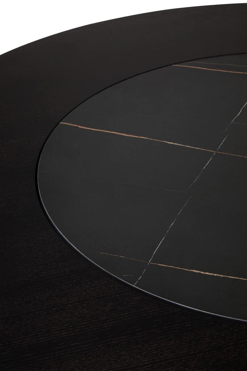 Hamilton Interiors Dining Imperia Round Veneer Dining Table with Ceramic Lazy Susan House of Isabella UK