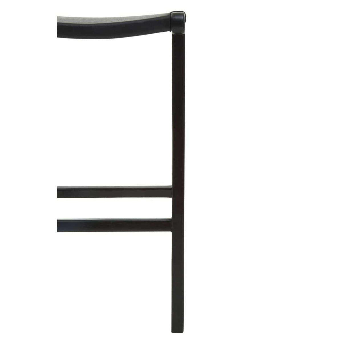 Hamilton Interiors Dining Kendari Black Leather and Teak Barstool House of Isabella UK