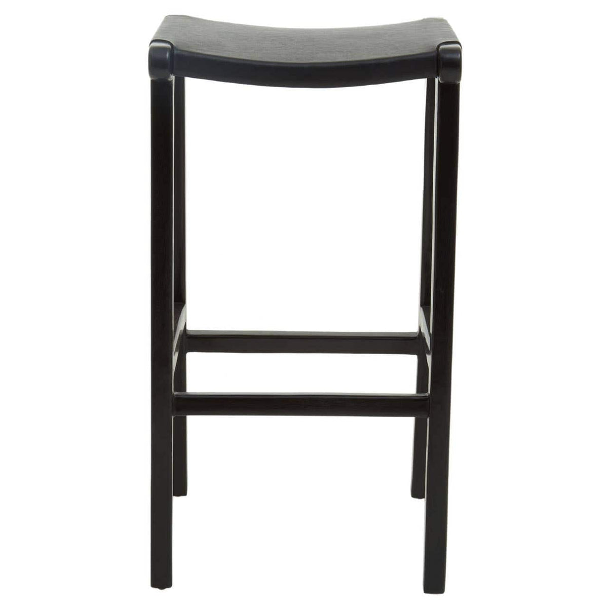 Hamilton Interiors Dining Kendari Black Leather and Teak Barstool House of Isabella UK