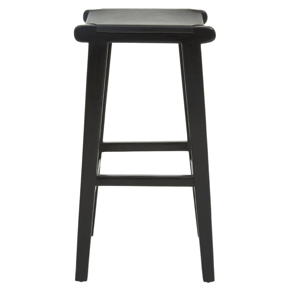 Hamilton Interiors Dining Kendari Black Leather and Teak Barstool House of Isabella UK