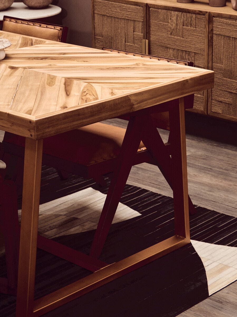 Hamilton Interiors Dining Kendari Natural Teak Wood Dining Table House of Isabella UK