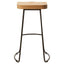 Hamilton Interiors Dining Lyon Oak Wood and Black Metal Bar Stool House of Isabella UK