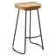Hamilton Interiors Dining Lyon Oak Wood and Black Metal Bar Stool House of Isabella UK