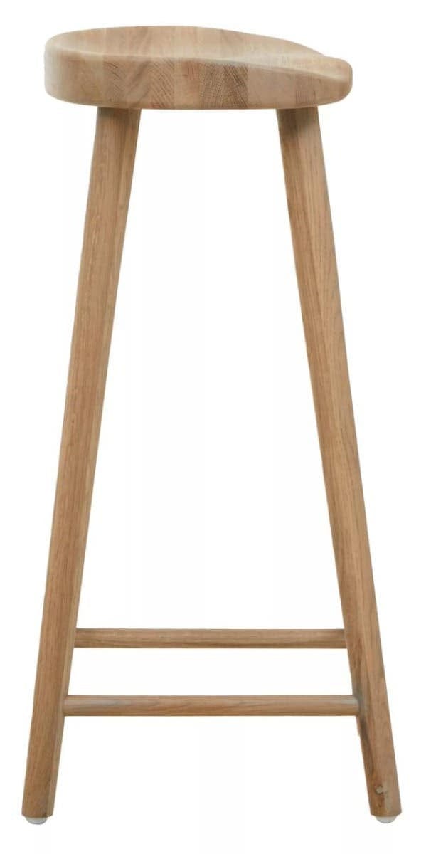 Hamilton Interiors Dining Lyon Washed Grey Oak Wood Bar Stool House of Isabella UK