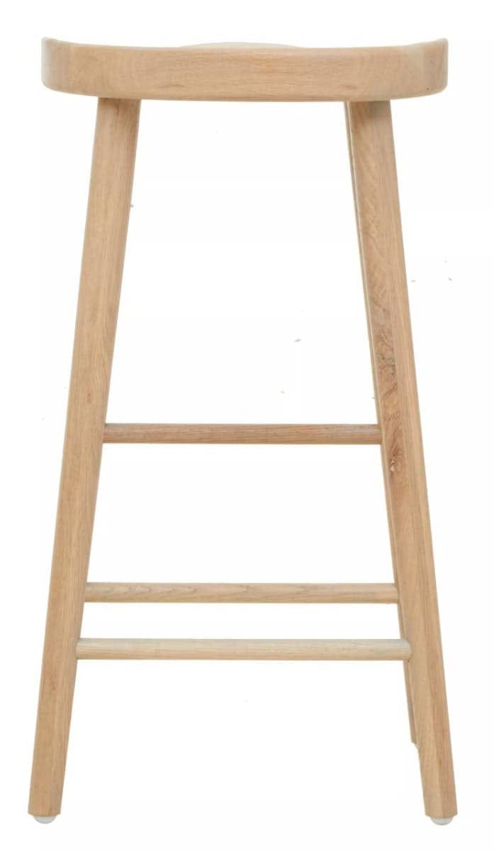 Hamilton Interiors Dining Lyon Washed Grey Oak Wood Bar Stool House of Isabella UK