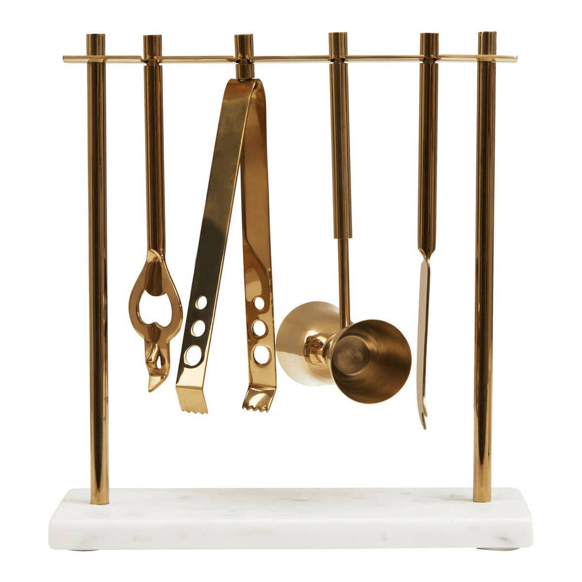 Hamilton Interiors Dining Omari Marble And Gold Finish Bar Tool Stand House of Isabella UK