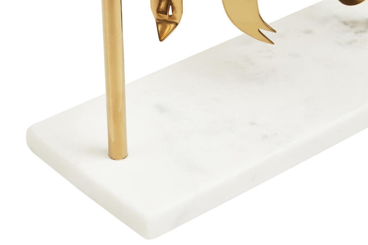 Hamilton Interiors Dining Omari Marble And Gold Finish Bar Tool Stand House of Isabella UK