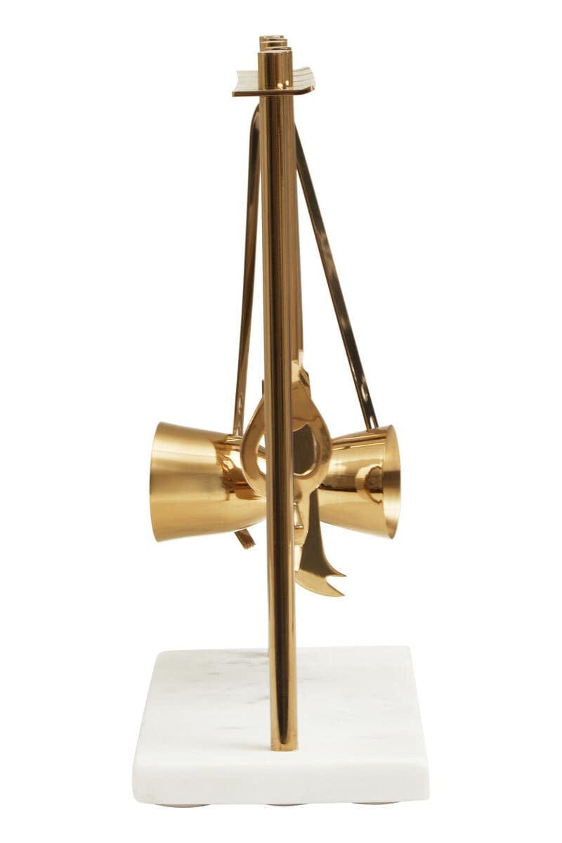 Hamilton Interiors Dining Omari Marble And Gold Finish Bar Tool Stand House of Isabella UK
