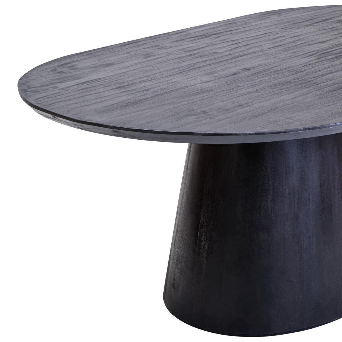 Hamilton Interiors Dining Perdoba Mango Wood Oval Dining Table in Black Finish House of Isabella UK
