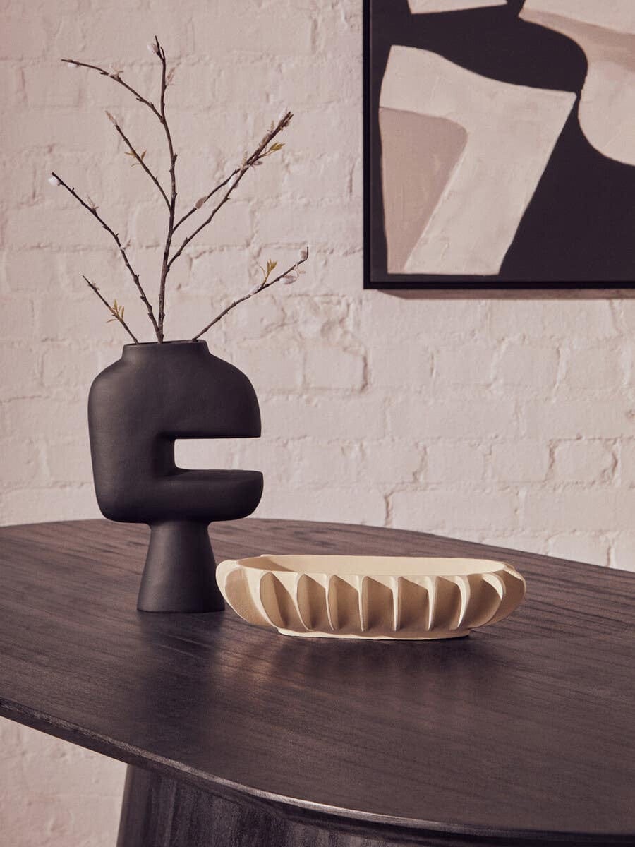 Hamilton Interiors Dining Perdoba Mango Wood Oval Dining Table in Black Finish House of Isabella UK