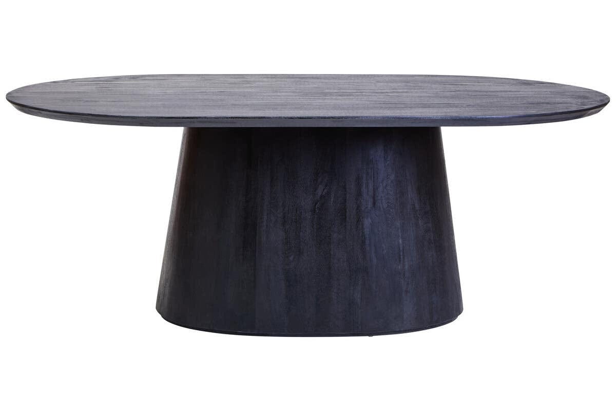 Hamilton Interiors Dining Perdoba Mango Wood Oval Dining Table in Black Finish House of Isabella UK