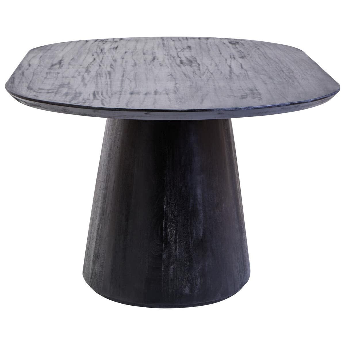 Hamilton Interiors Dining Perdoba Mango Wood Oval Dining Table in Black Finish House of Isabella UK