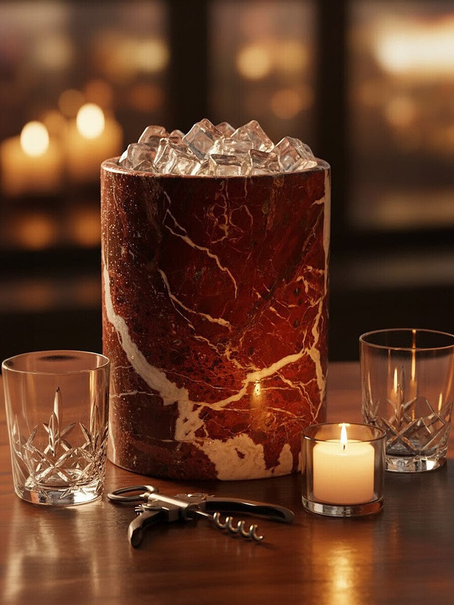 Hamilton Interiors Dining Salmo Red Marble Ice Bucket House of Isabella UK