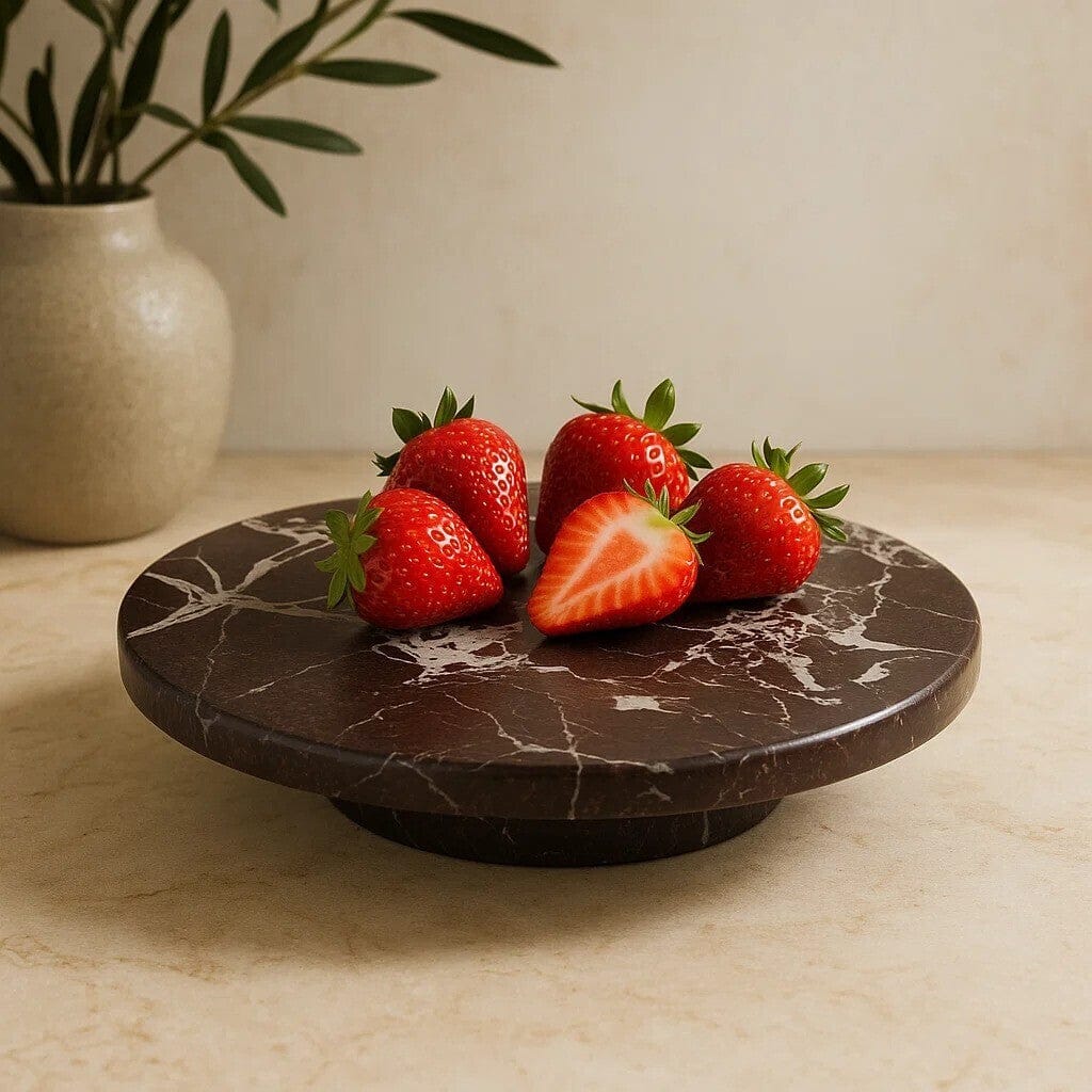Hamilton Interiors Dining Salmo Red Marble Lazy Susan House of Isabella UK