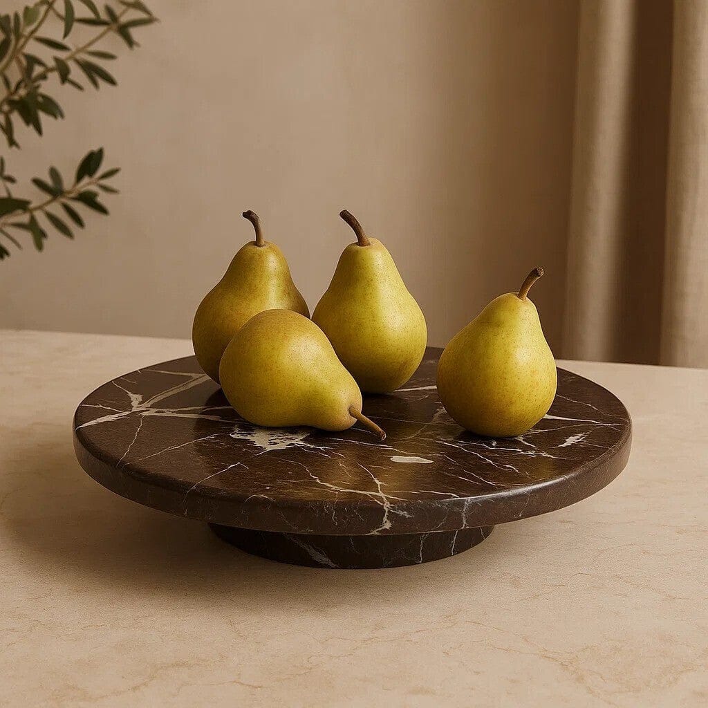 Hamilton Interiors Dining Salmo Red Marble Lazy Susan House of Isabella UK