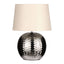 Hamilton Interiors Lighting Amiya Dimple Effect Table Lamp in Chrome with Fabric Shade House of Isabella UK