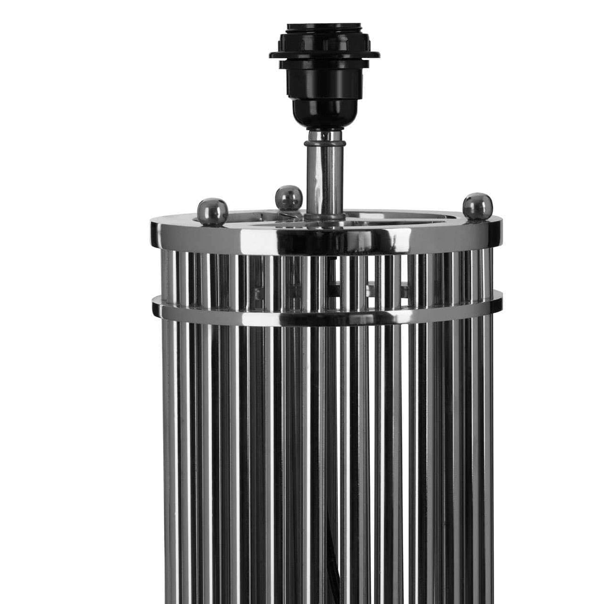Hamilton Interiors Lighting Calvin Silver Finish Cylindrical Table Lamp House of Isabella UK