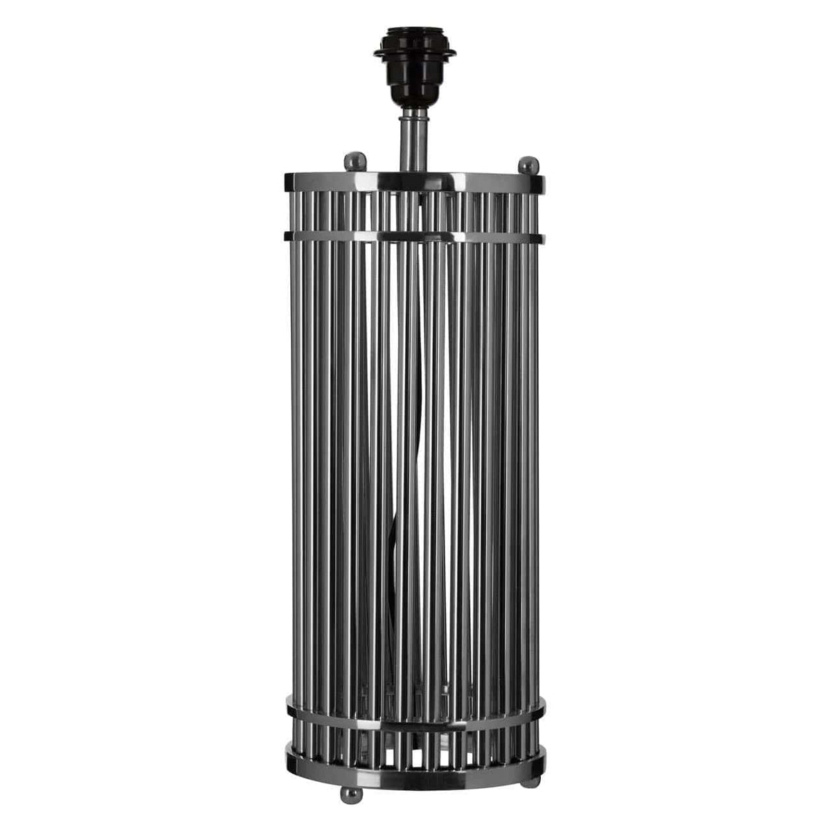 Hamilton Interiors Lighting Calvin Silver Finish Cylindrical Table Lamp House of Isabella UK