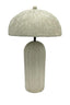 Hamilton Interiors Lighting Carta Grey Etched Linear Design Papier Mache Domed Table Lamp House of Isabella UK
