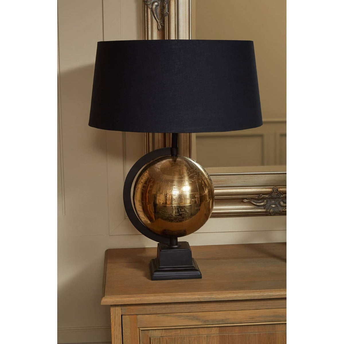 Hamilton Interiors Lighting Churchill Globe Antique Brass Table Lamp House of Isabella UK